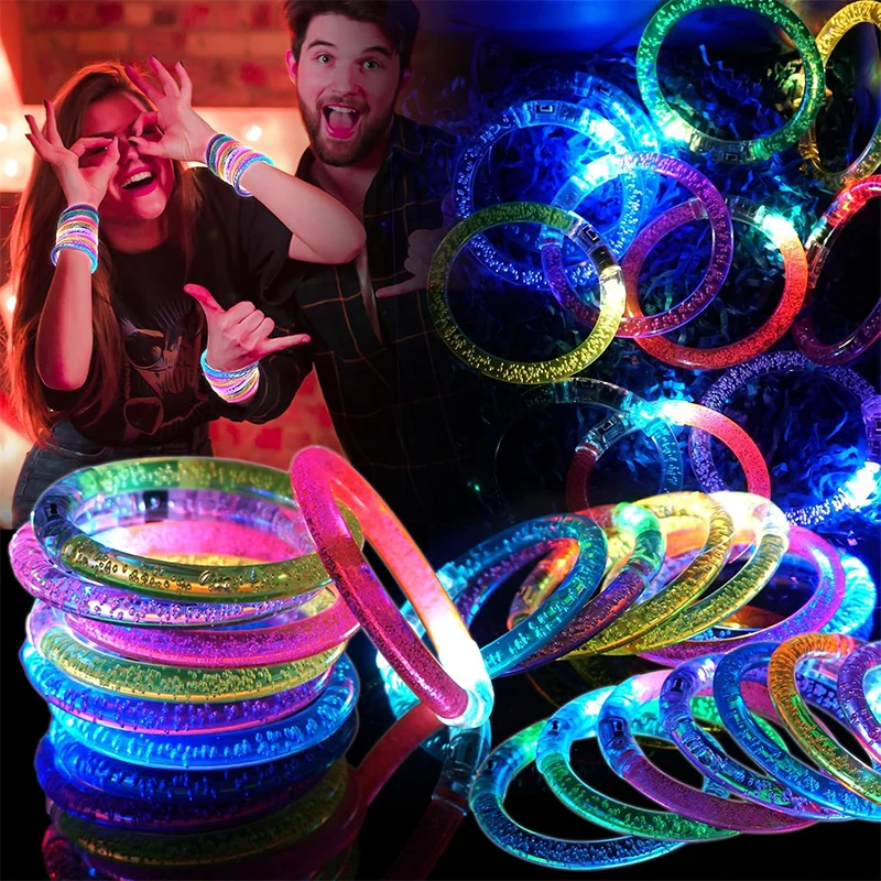 Hot Sale Acrylic Luminous Colorful Bracelet LED Flash Children\'s Bracelet Luminous Toy Birthday Party Favors Gifts LED bracelet