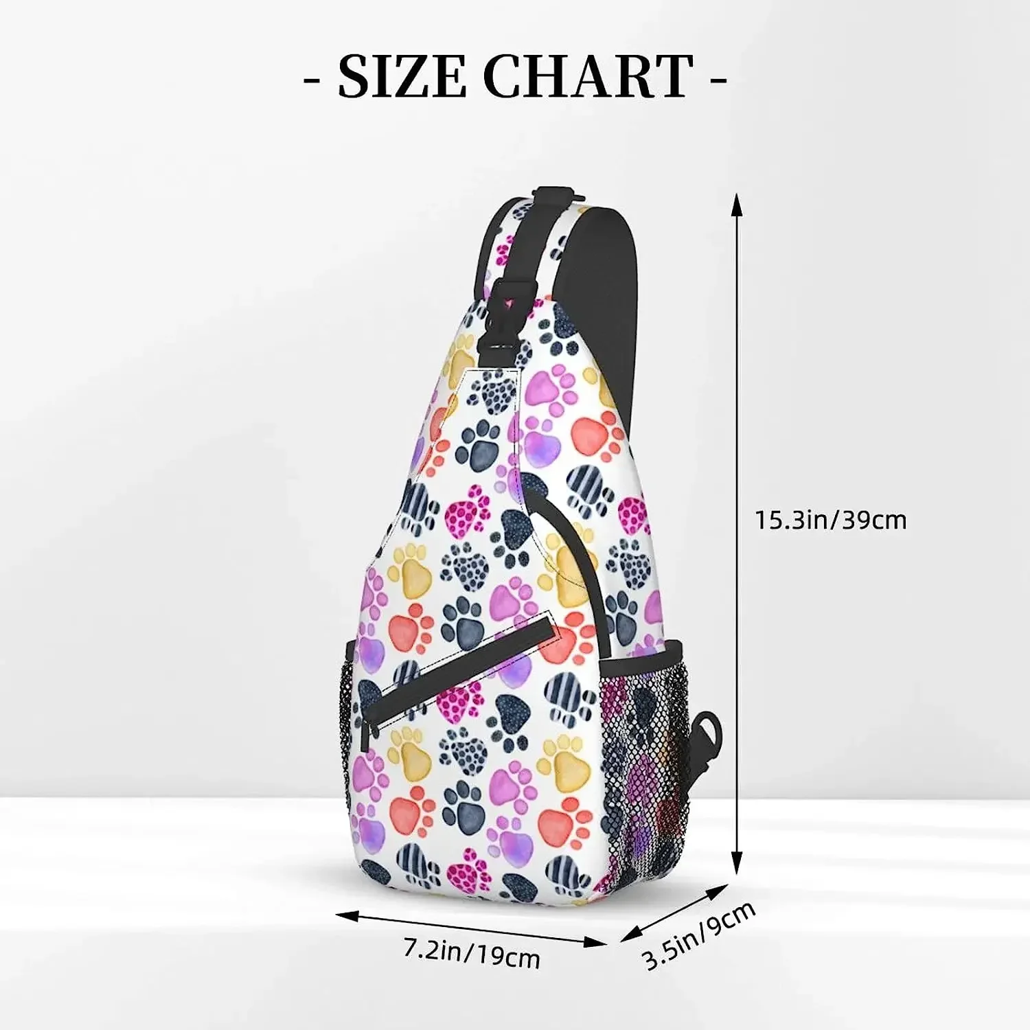 Paw Print Sling Bag Crossbody Backpack Seamless Pattern with WFootprints Colored Dog  Claws Chest Bag Shoulder Bag for Women Men