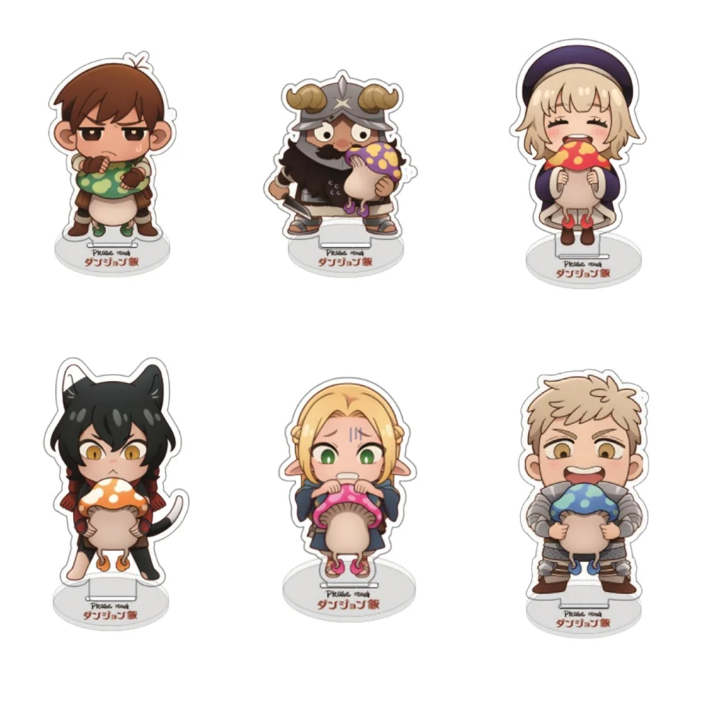 Hot Anime Delicious in Dungeon Marcille Laios Senshi Chilchuck Falin 10cm Acrylic Stand Ornament Adornment Collection Souvenir