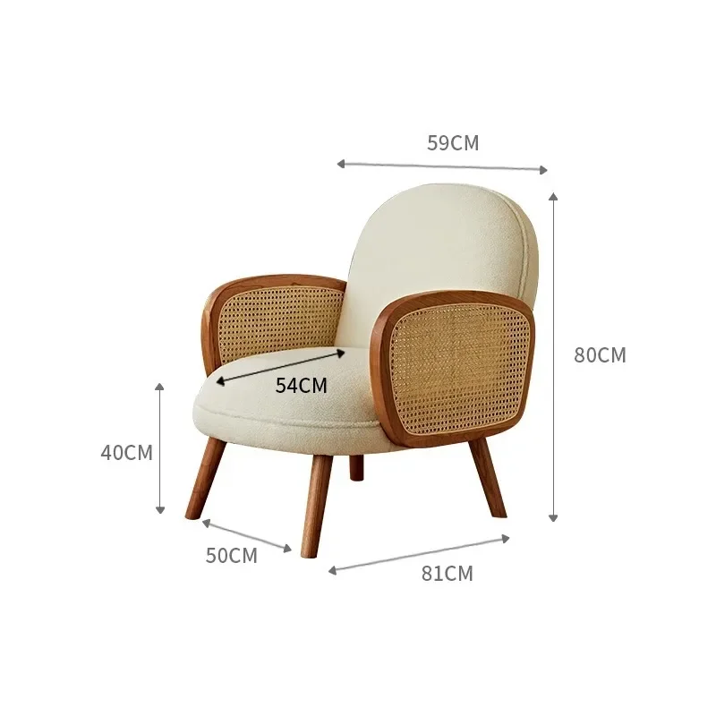 كرسي أريكة الروطان فردي مزدوج كاجوال من الخشب الصلب أثاث غرفة المعيشة القديمة في العصور الوسطى