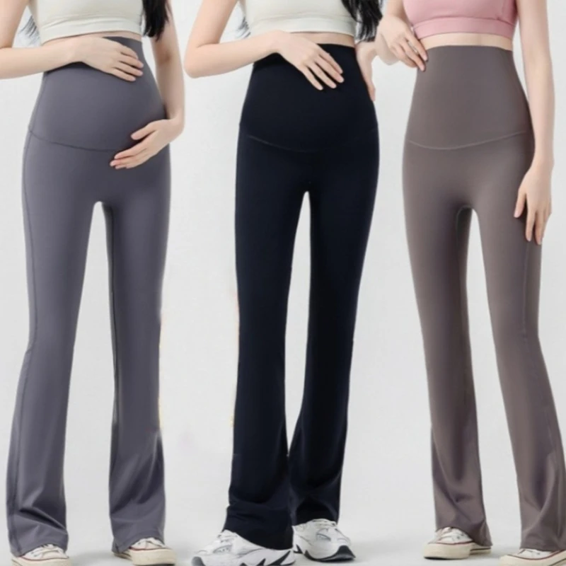 Pregnant Women's Pants with Seamless High Waisted Flared Pants New Leggings