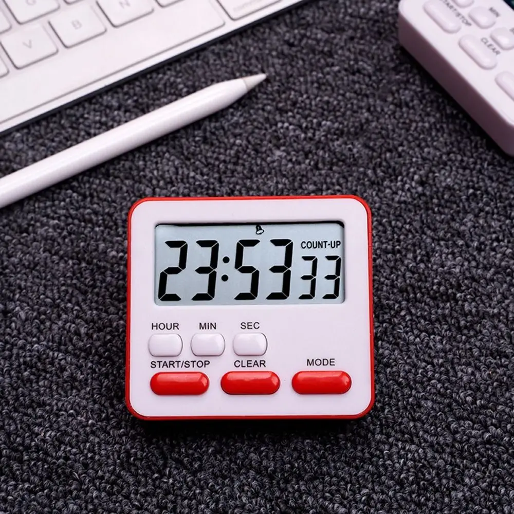 Practical Countdown Sleep Kitchen Accessory LCD Digital Display Alarm Clock With Flashing Light Kitchen Timer Stopwatch