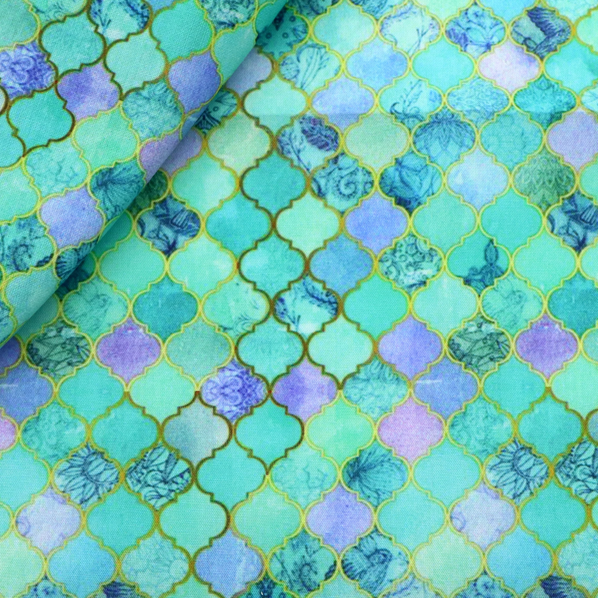 Fish Scales 50*145cm Polyester Cotton Fabric For Tissue Sewing Quilting Fabric Needlework DIY Garment Shirt Pajama