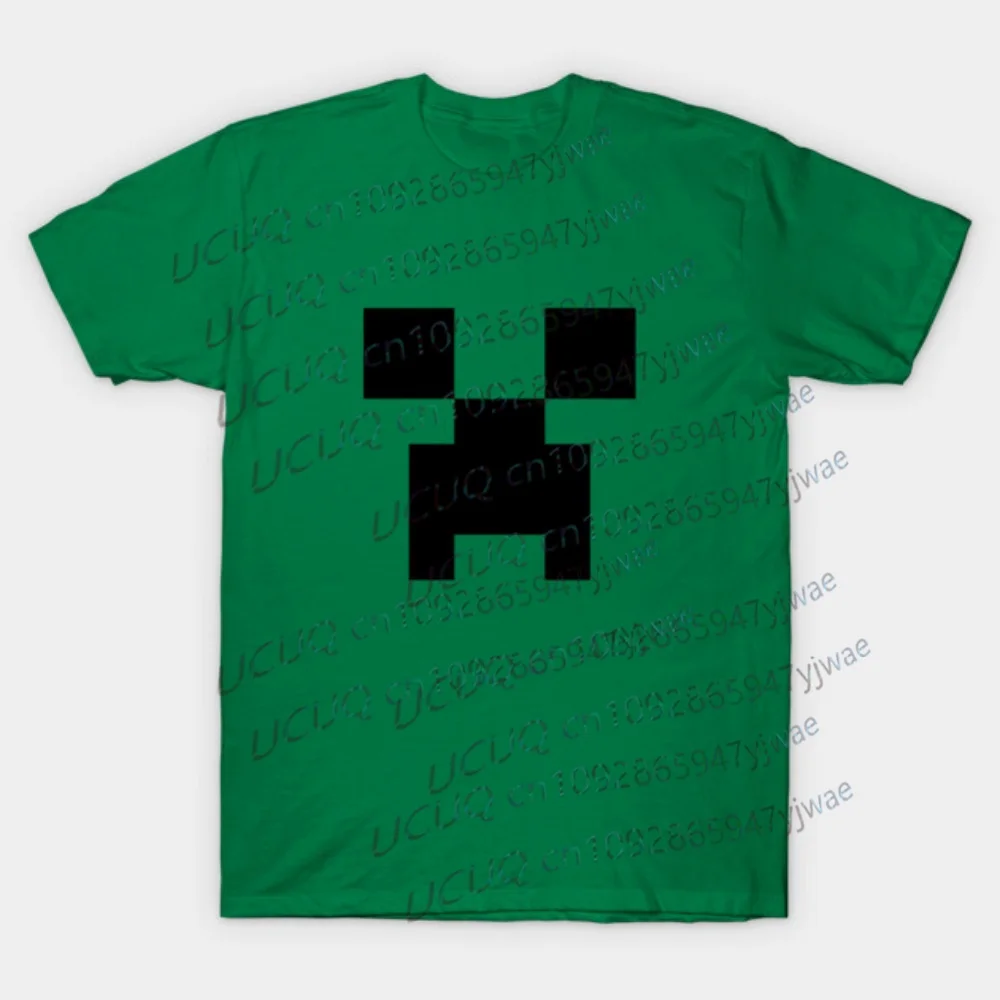Camisetas de verano de manga corta con estampado de dibujos animados para niños y niñas, camisetas para fanáticos del juego Creeper para hombres y mujeres