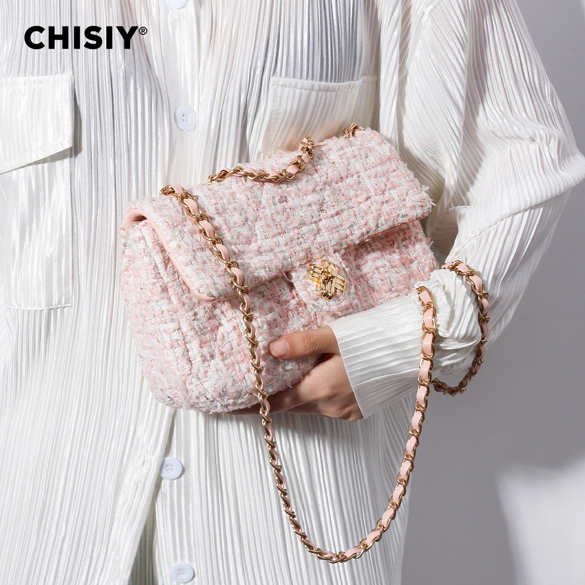 CHISIY original handmade small fragrance, European and American chain, fashionable commuting shoulder bag, handbag