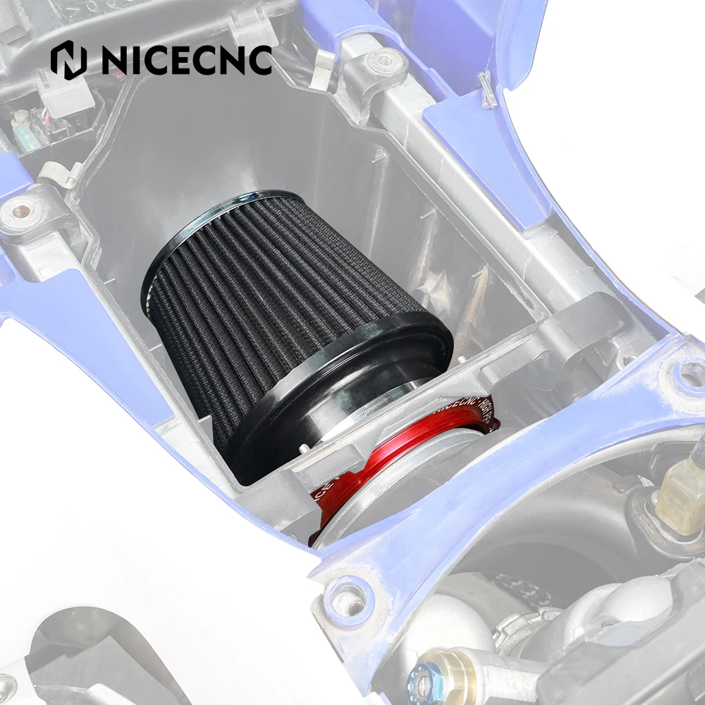 NiceCNC YFZ450R High Flow Airbox Adapter Air Filter For Yamaha YFZ450R YFZ 450R 2009-2022 2021 2020 2019 Aluminum Black Blue Red