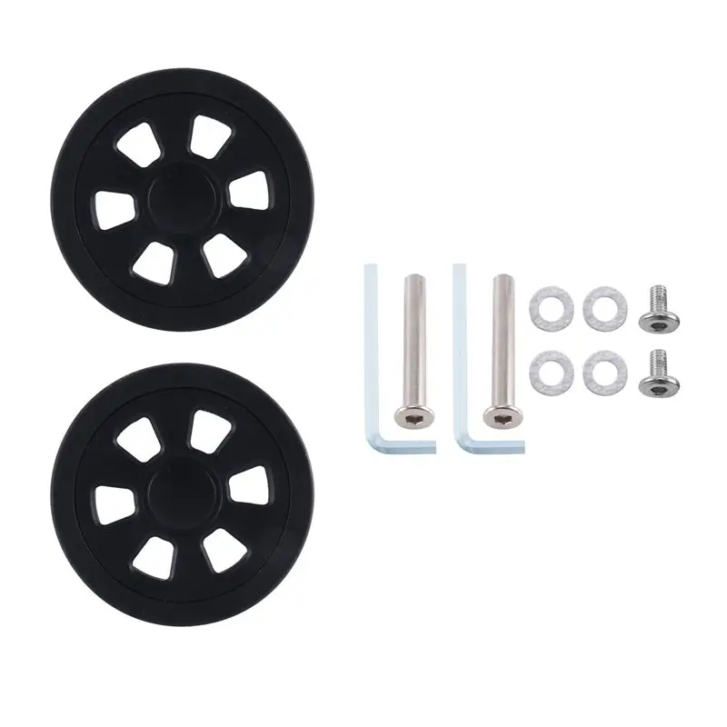 55Mmx12mm Luggage Wheels Replacement Wear Resistant Environmental Protection PU Suitcase Replacement Wheels Black 3 Pair-AT36