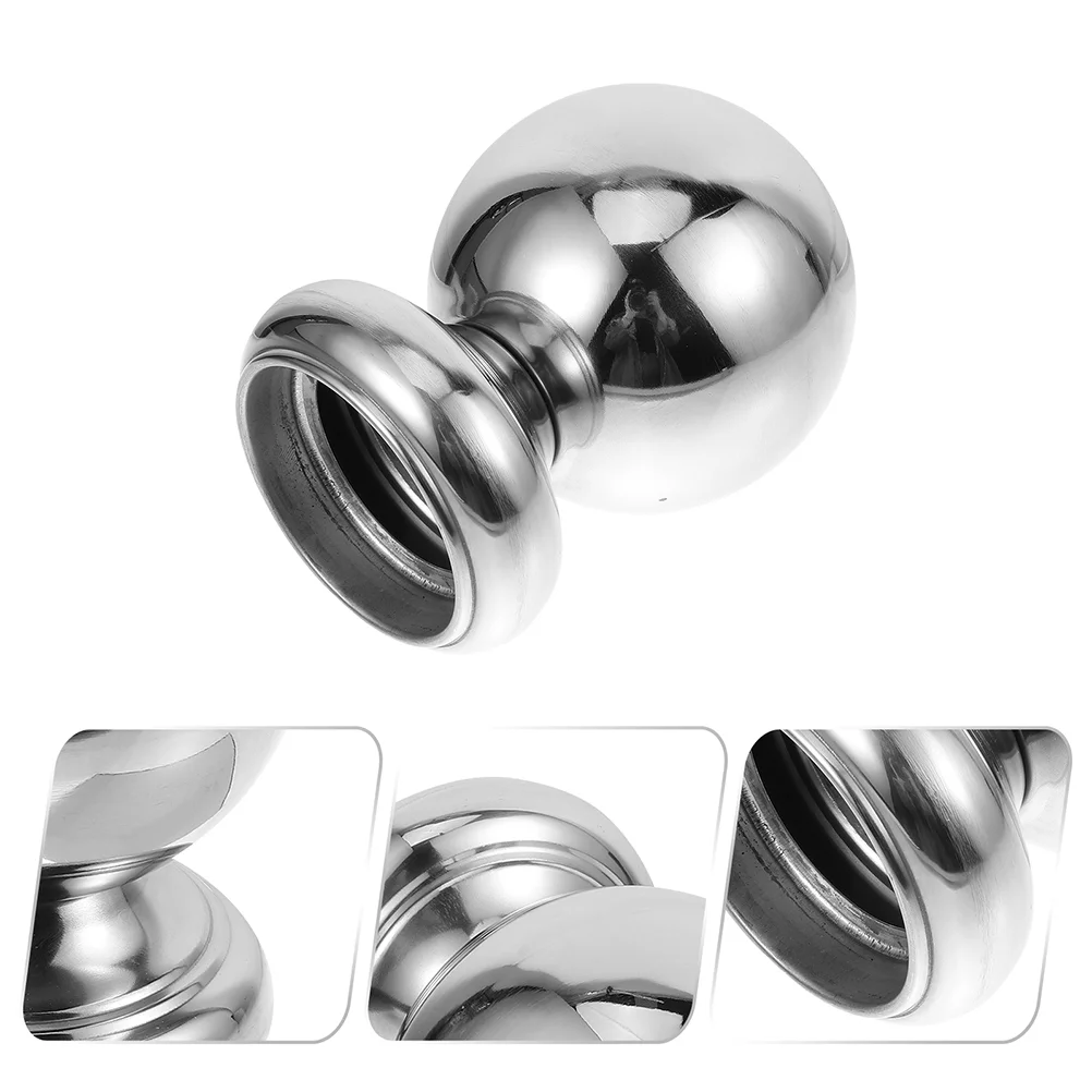 Handrails Stainless Steel Hollow Ball Thickened Conjoined with Seat Stair Railing Finials Silver