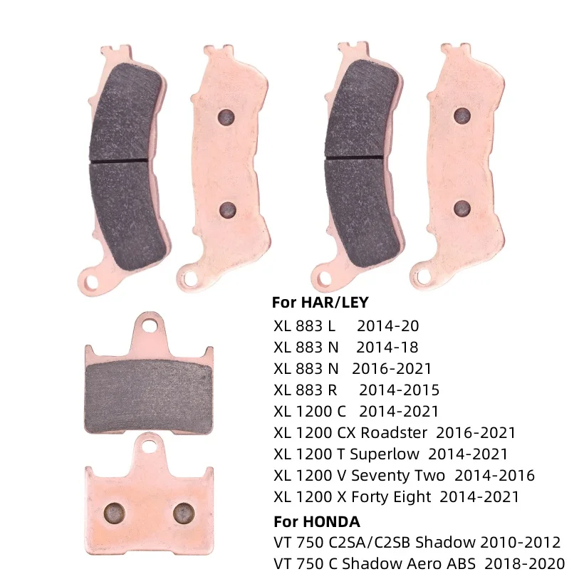 

Front Rear Brake Pads For HAR/LEY XL 883 XL883 L N R XL 1200 XL1200 C X VT CX XL1200X XL1200VT XL1200CXXL1200C for HONDA VT750