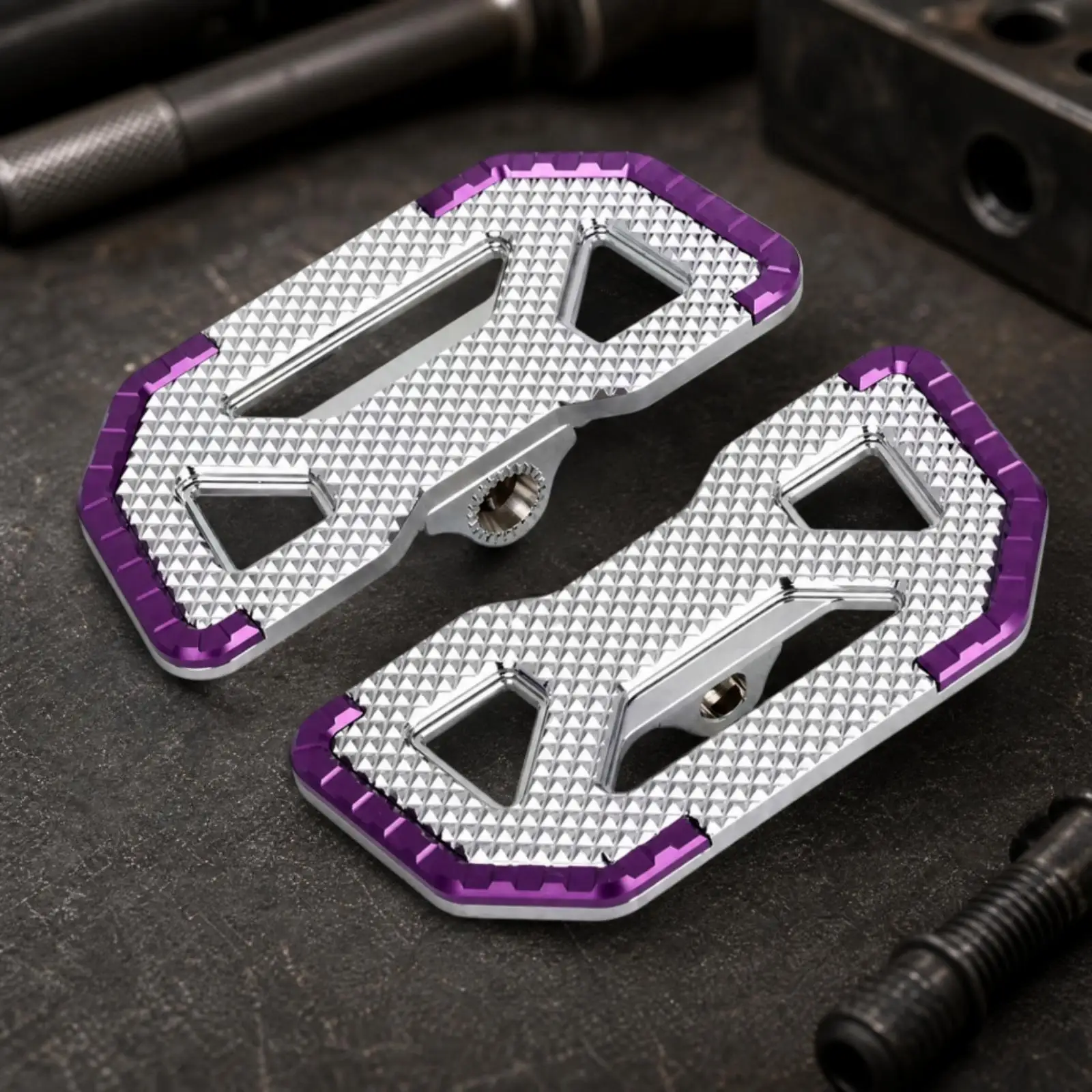 Motorcycle Foot Pedal for CMX300 CMX500 Wide Aluminum Alloy Front Footrest with Triangular Traction Texture