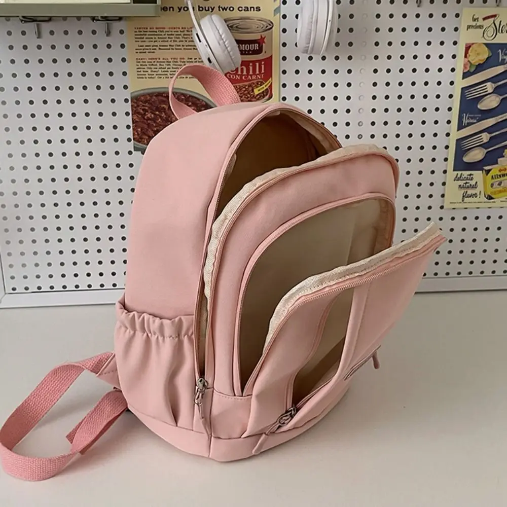 Large Handbag Waterproof Students School Bags Ins Multi Pockets High School Backpacks Nylon Cartoon Teenage Shoulder Bags Girl