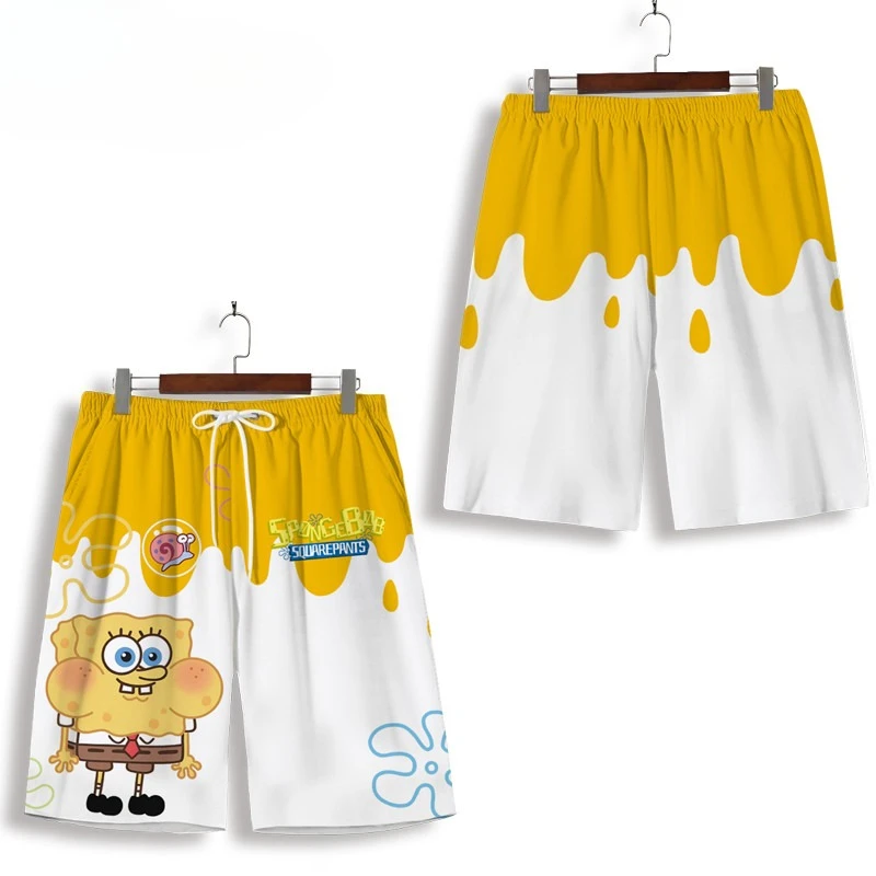2026 New Shorts for Children's Parent Child 3D SpongeBob SquarePants Big Star Anime Peripheral Cartoon Printed Large Beach Pants