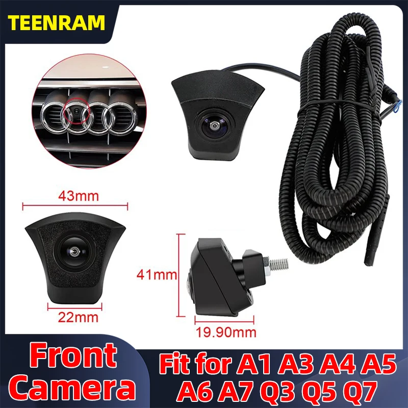 TEENRAM Fit For A1 A3 A4 A5 A6 A7 Q3 Q5 Q7 TT Universal 150 Degree High Quality Logo Camera HD Night Vision Front View Camera