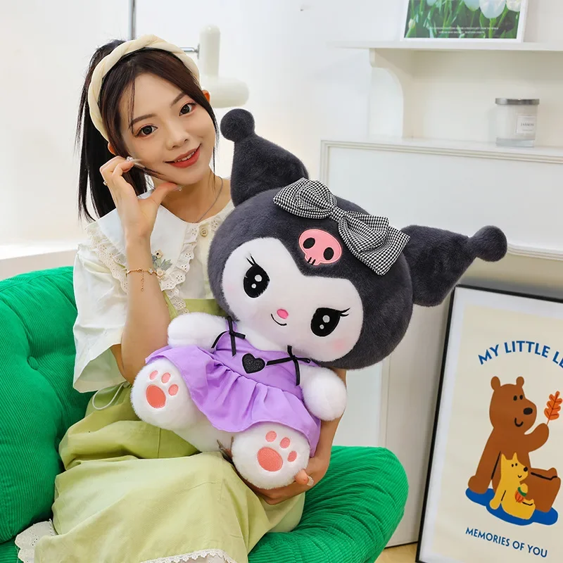 

60 см Sanrio Kuromi плюшевые куклы Kawaii Pink Kuromi мягкие мягкие животные аниме фигурка подушка мультяшный декор детские игрушки подарок на день рождения