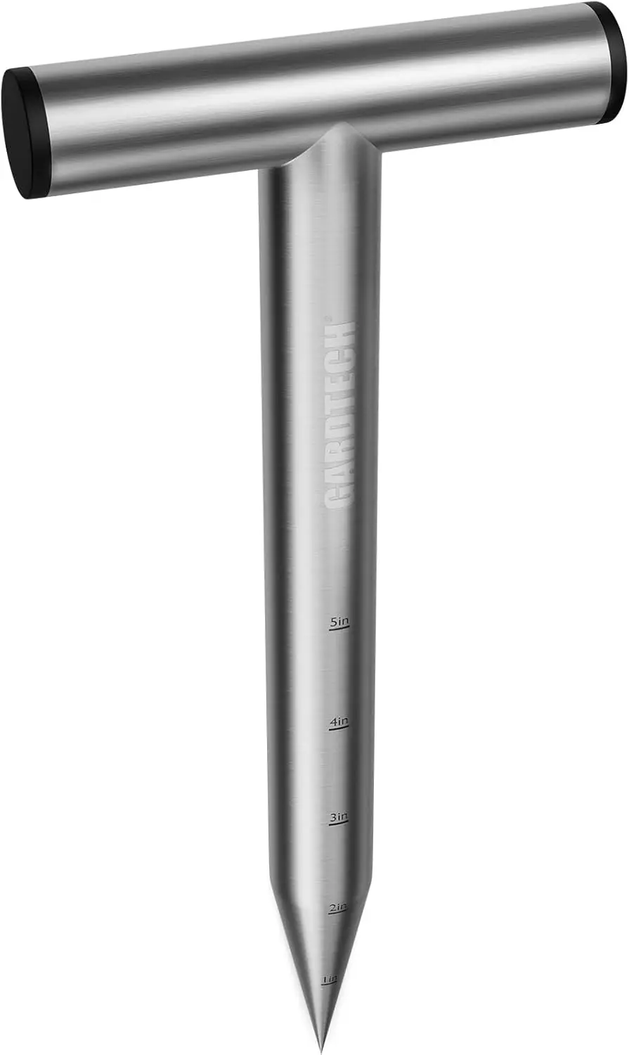 Stainless Steel Hand Dibber with 5-Inch Scale, Garden Planting Tool for Seeds and Bulbs