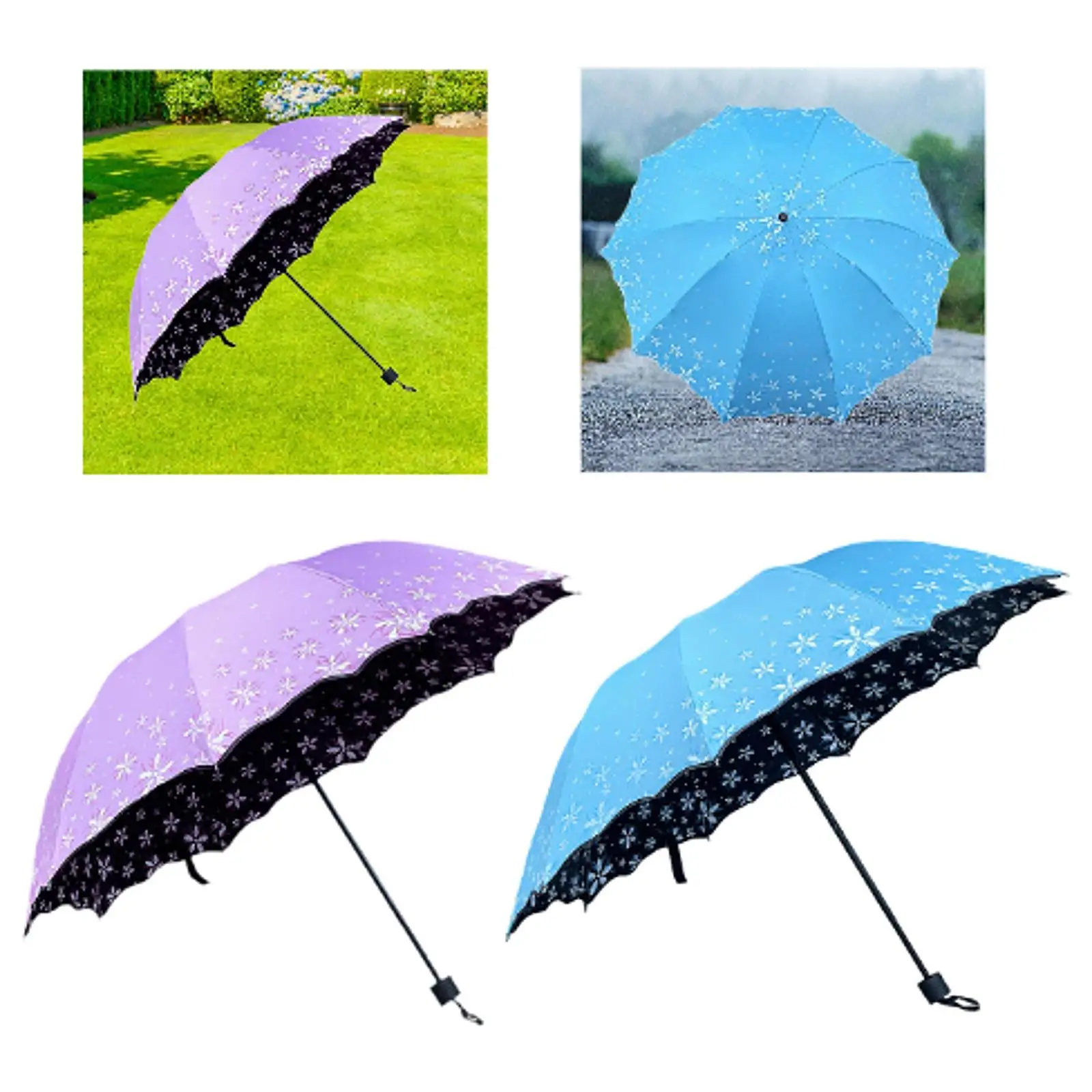 Travel Umbrella for Rain Folding Umbrella Creative Lightweight Rain Protection 10 Ribs Umbrella Sun Umbrella for Beach Hiking