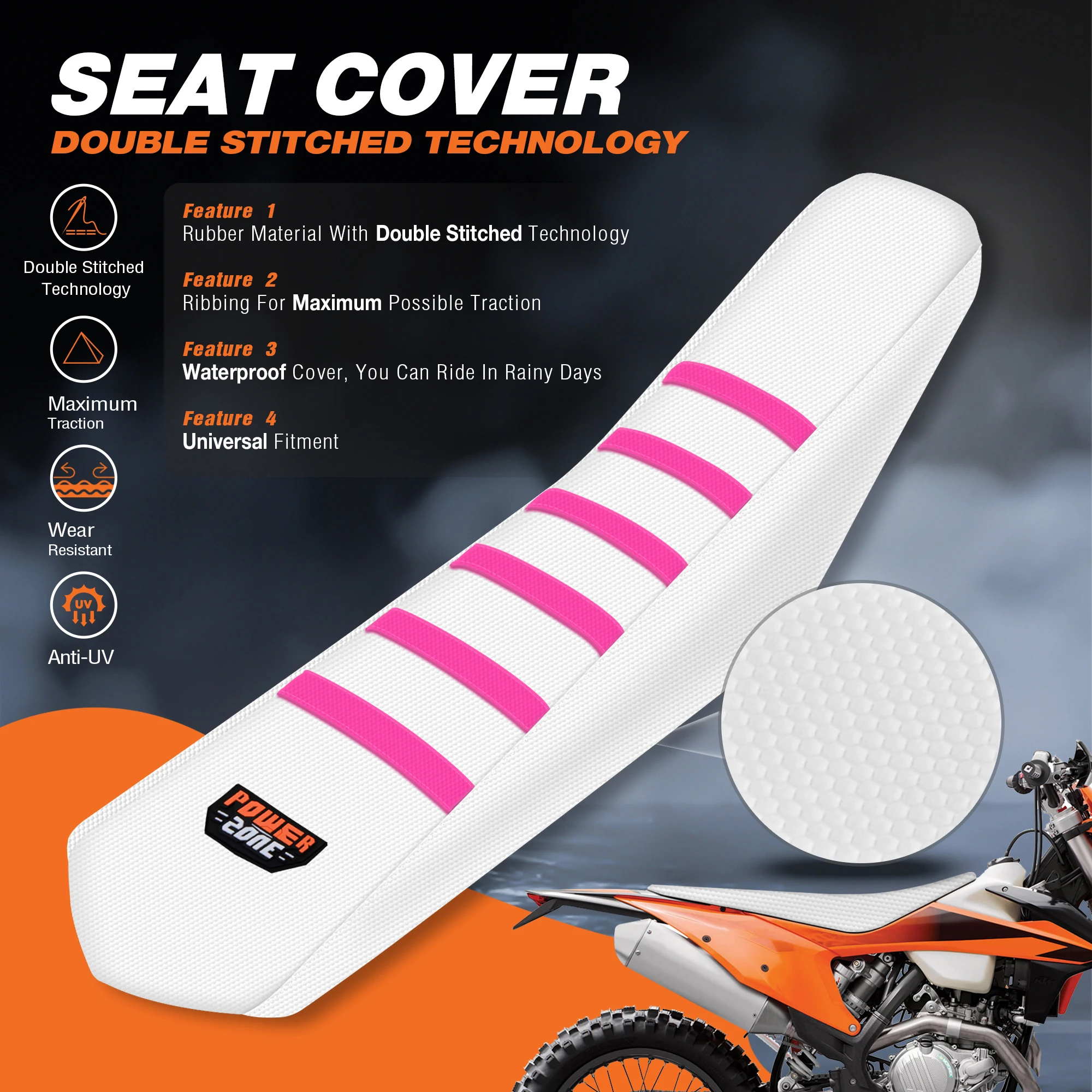 

MCHMFG мотоциклетный чехол на сиденье велосипеда, водостойкий резиновый защитный противоскользящий универсальный Upset, подходит для SXF EXC KXF CRF YZF WR TC