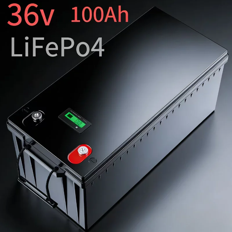 36V 100Ah Deep Cycle LiFePO4 Battery with BMS | 43.8V 10A Charger Included | Perfect for Off-Grid Solar System, Home Backup, RV