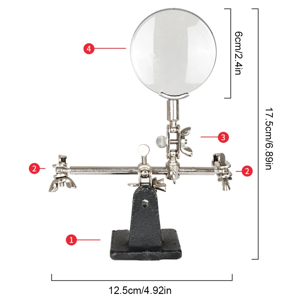 5X настольная лупа, паяльный зажим с зажимами типа «крокодил», рука помощи, увеличительное стекло, подставка, увеличительная линза для пайки, рукоделия