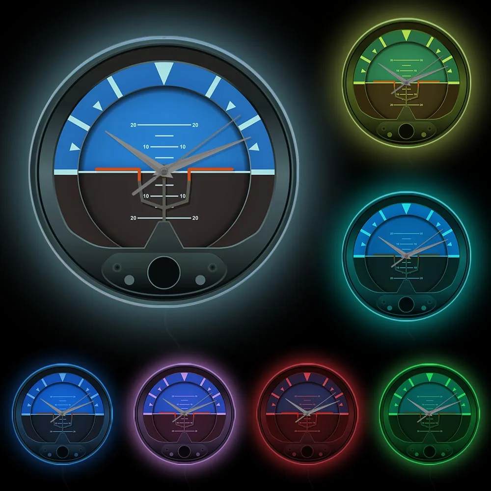 Airspeedometer Flight Instrument Silent Wall Clock Aircraft Attitude Indicator Home Décor Watch Pilots Art Décor Modern Clock