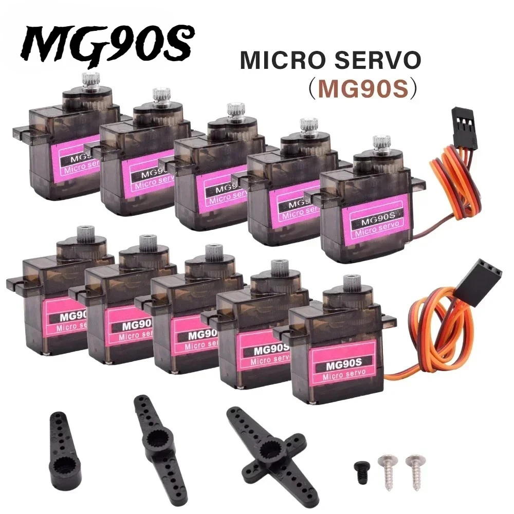 

1/4/10/20pcs MG90S Micro Servo Motor Metal Gear Analog RC Servomotor 180 360 For Mini Car Airplane Helicopter Arduino Robot