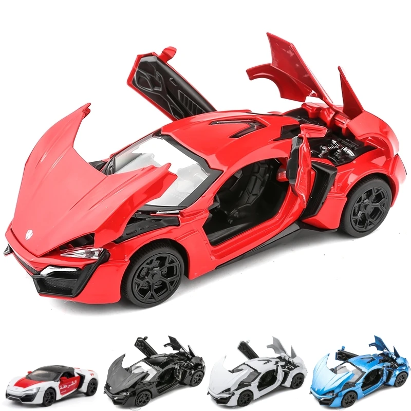 

Игрушечный автомобиль Лайкан Fast & Furious 7, модель 1/32, литой под давлением металлический миниатюр, откатной звук и свет, коллекция, подарок для мальчиков, детей