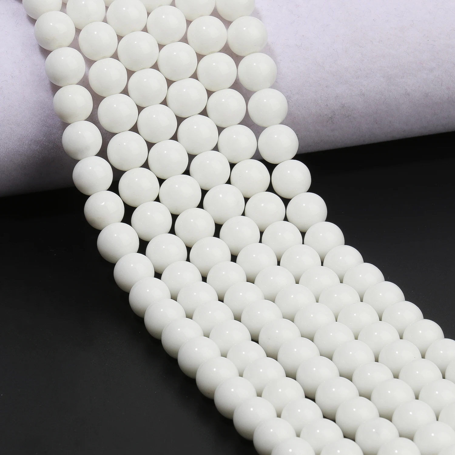 Smooth White Onyx Beads Natural Stone Round Loose Beads for Jewelry Making DIY Bracelet Necklace diy Accessories 4 6 8 10 12mm