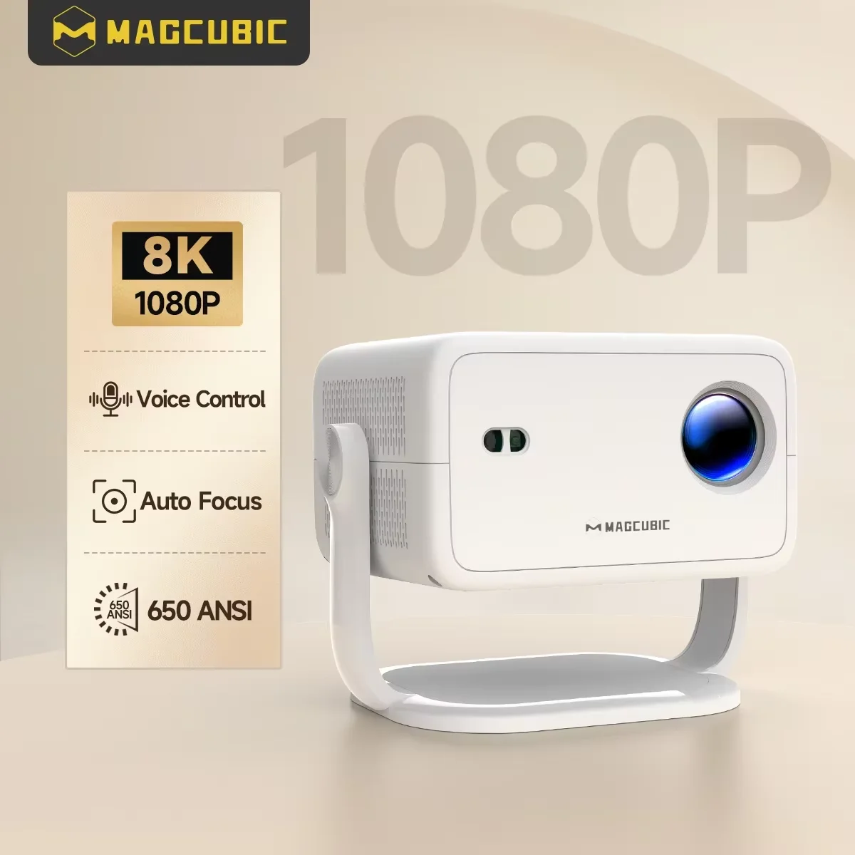 Magcubic L018 1080P Projector 650ANSI 8K Android14 Allwinner H726