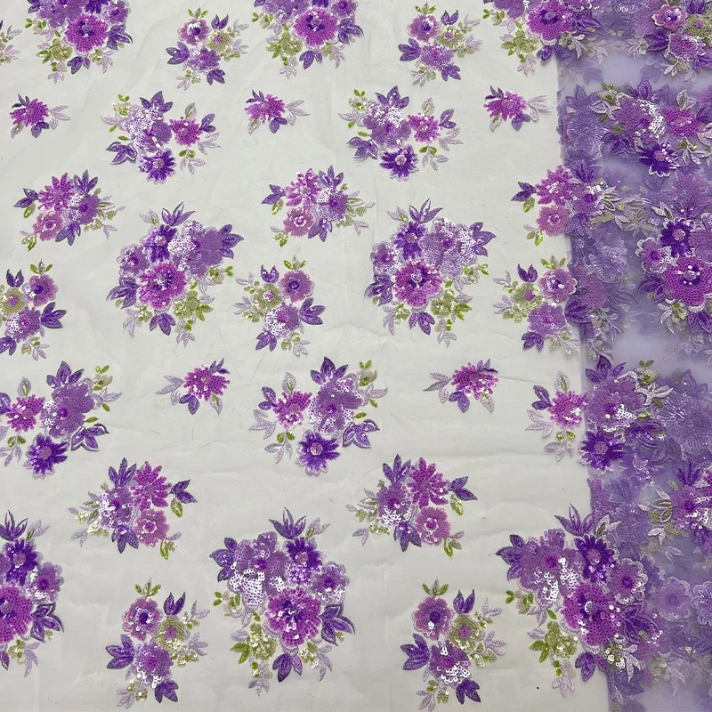 نسيج شبكي فرنسي فاخر، ترتر أفريقي طازج ونظيف متعدد الألوان، فستان قماش دانتيل مطرز عالي الجودة