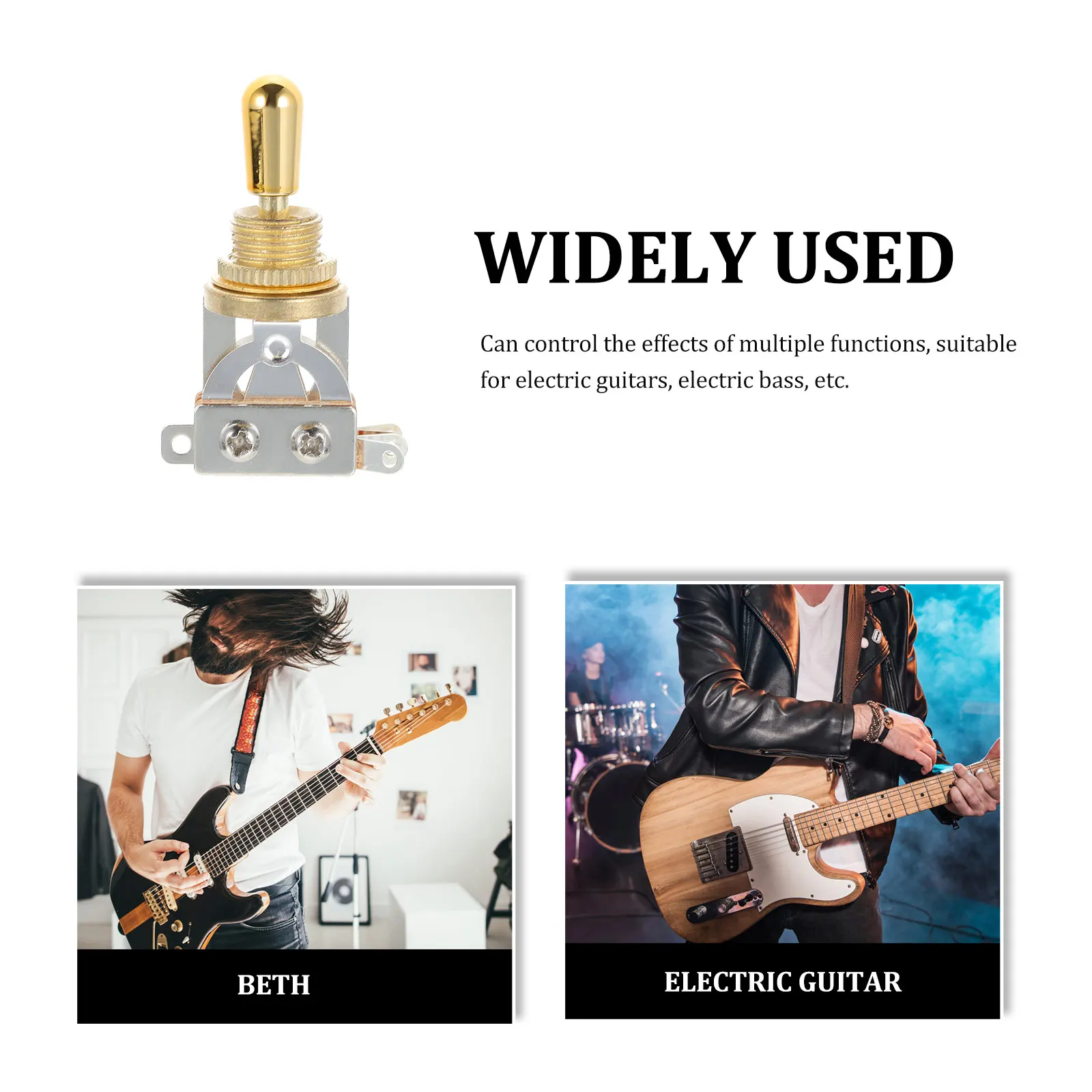 

Electric Guitar Pickup Switch Toggle for Parts Metal Water Proof Selector Golden