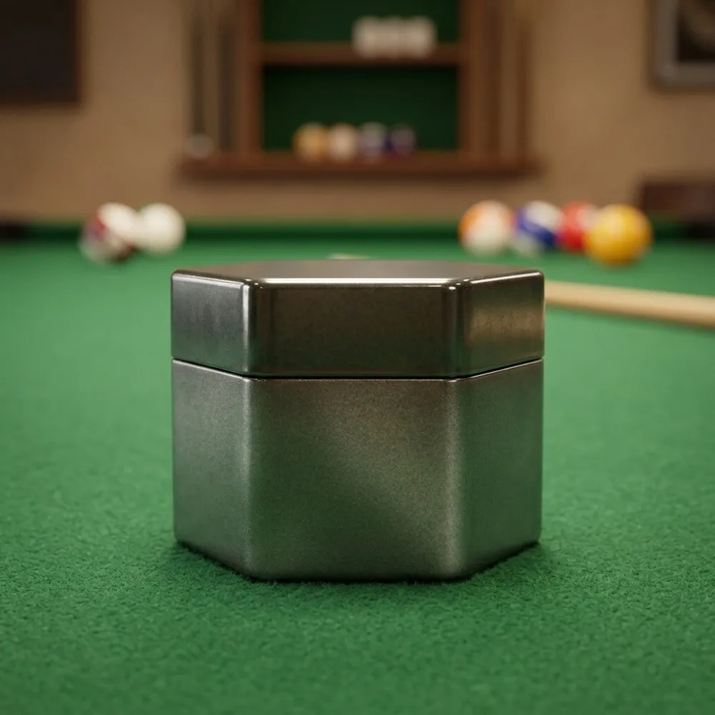 Table-side Chalk Storage Grey Billiards Chalk Case Snooker Accessory Magnet Bottom Design Plastic Construction