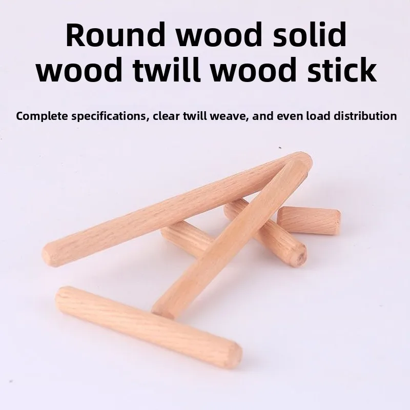 8*40 Solid Wood Dowels, M6 Three-in-One Connectors, Eucalyptus Wood Pins, Wood Tenons, Wood Chops, Wardrobe Round Wooden Nails,
