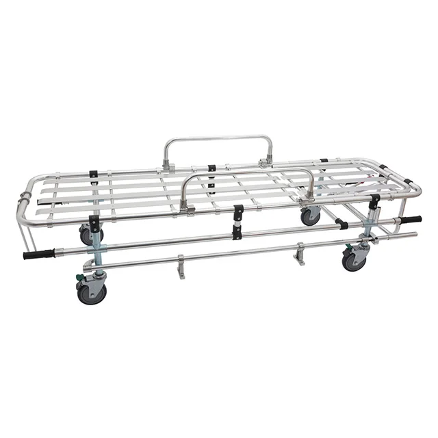 High-Strength Aluminum Alloy Ambulance Stretcher Foam Cushion & Adjustable Backrest With Scoop Stretcher Storage
