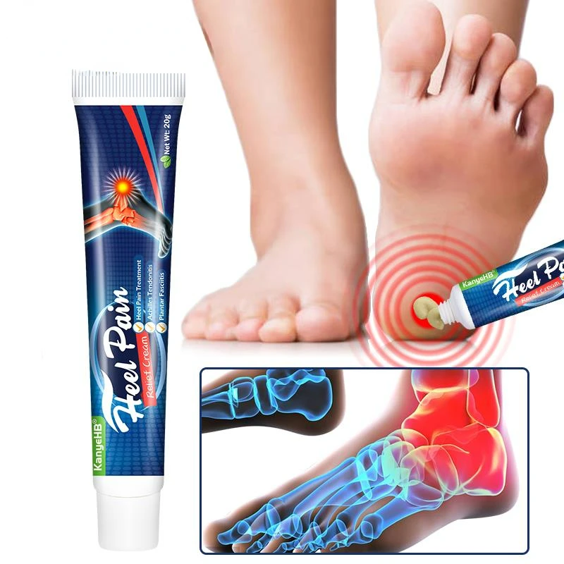 Crema piezas para el dolor de talón, tratamiento Plantar de Achilles, tendinitis, fascitis, medicina Herbal, yeso, espolones para el talón, pomada para aliviar G018, 1 unidad