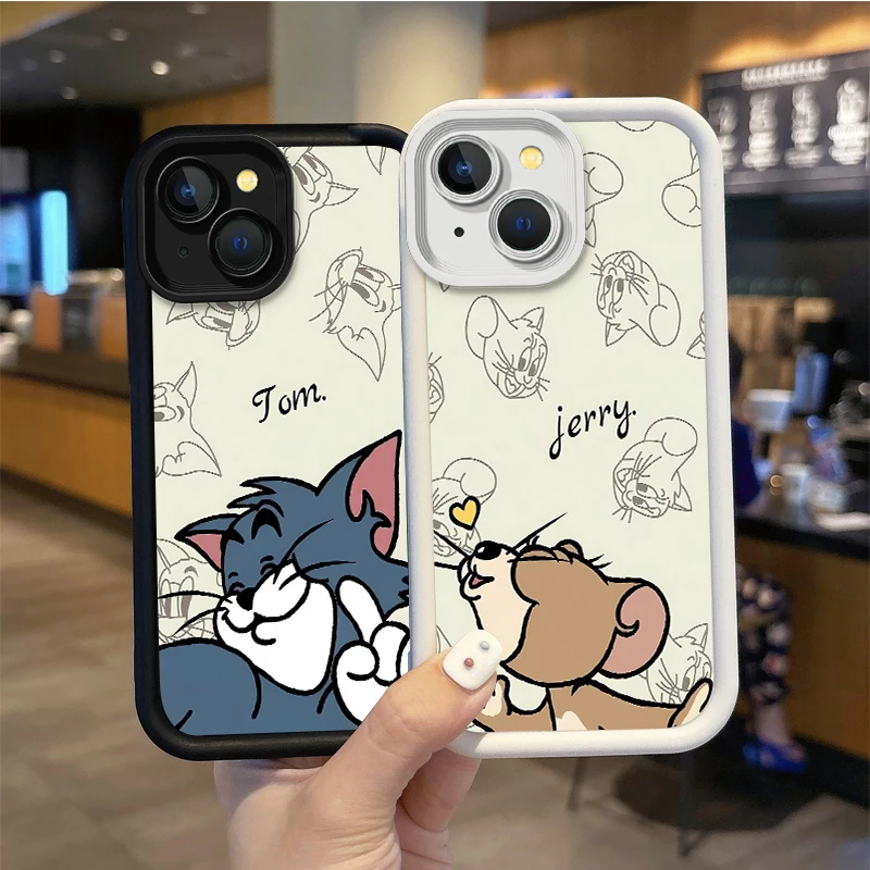 Cartoon Tom And Jerry Phone Case For iPhone 15 14 13 12 11 Pro Max 15 14 8 7 6 Plus X XS Max 8 7 Phone Silicone Shockproof Cover