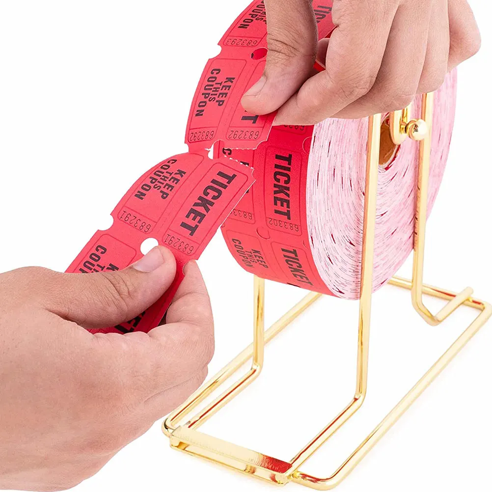 

Metal Ticket Dispenser Holder Raffle Movie Tickets Resistant Practical Stable Base Golden Compact Lightweight Easy