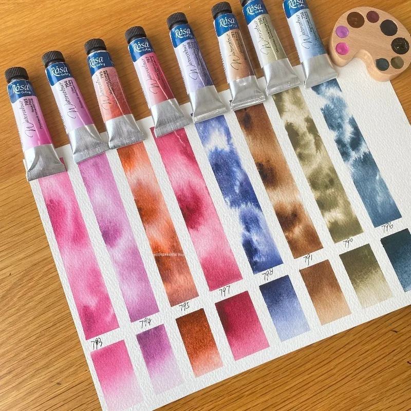 Ukraine Rosa Artist 2026 New Color Master Watercolor Pigment 8 Colors 2ml Box Set Portable Outdoor Sketch Painting Art Supplies
