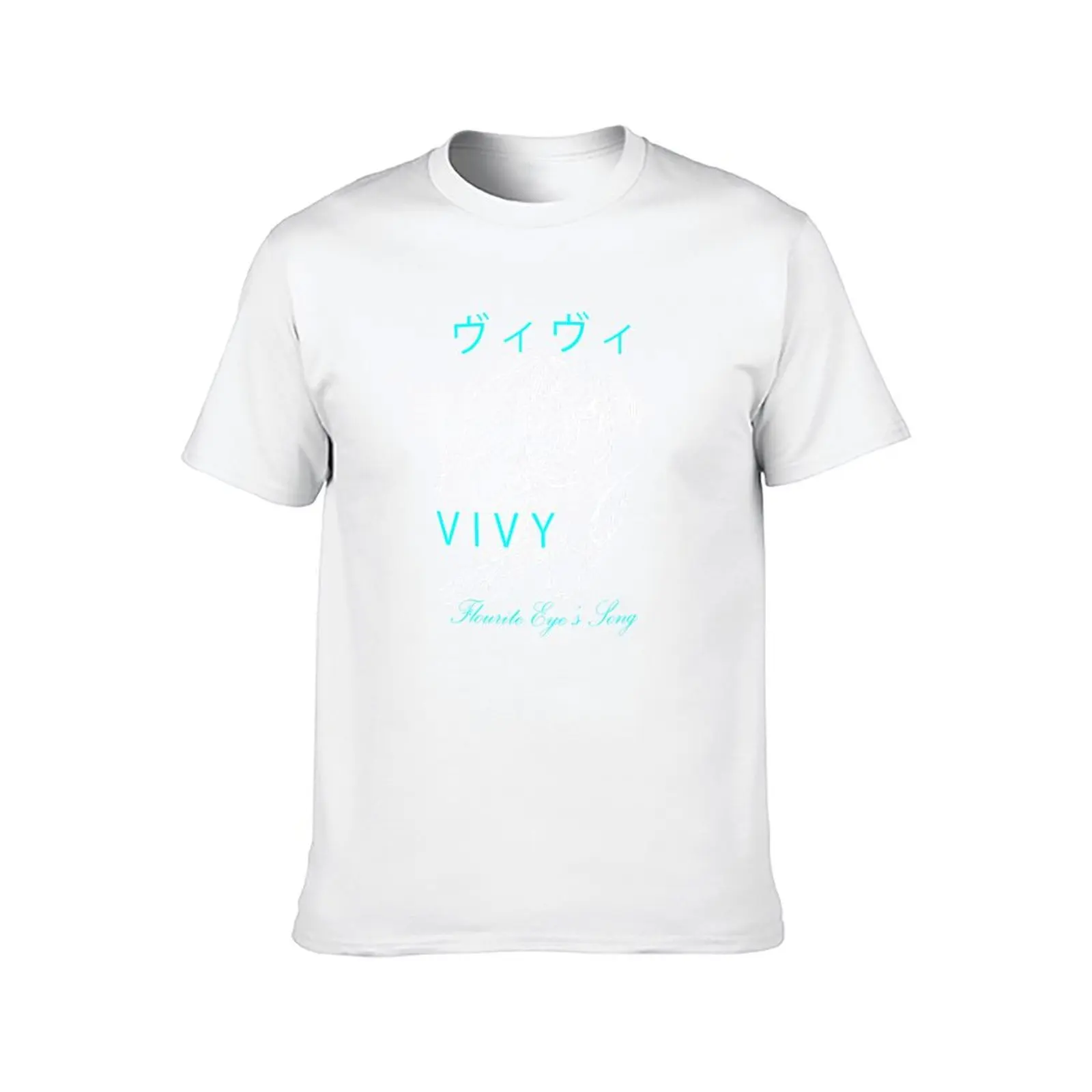 Vivy Typograph Fluorite Eye's Song Spring Anime 2021 Line Art T-Shirt man t shirt graphic cotton t shirts high quality T-Shirt