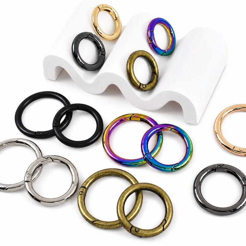 

10/20Pcs 16-50mm Dog Collar O Ring Connect Buckle Openable Metal Spring Loop Clasp Bag Strap Snap Hook Keychain DIY Accessories