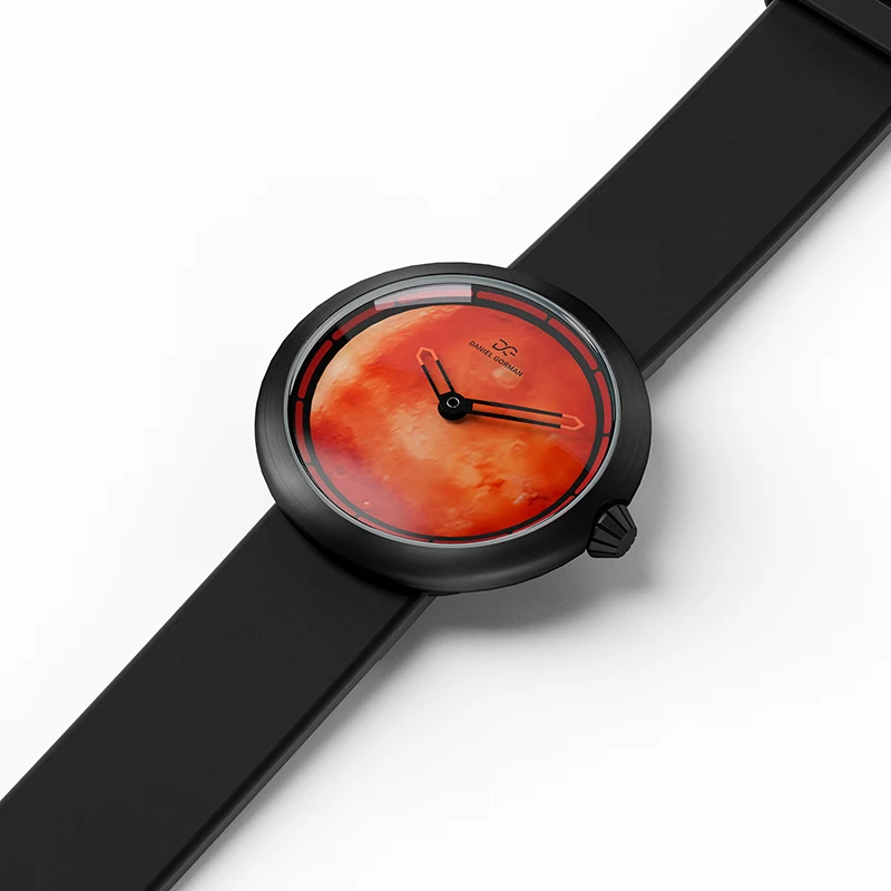 ثلاثية الأبعاد مضيئة الهاتفي اليابانية دانيال جورمان ساعة كوارتز تصميم حزام من الجلد الطبيعي تنقش الهاتفي Dessy 2026 ساعة اليد #4