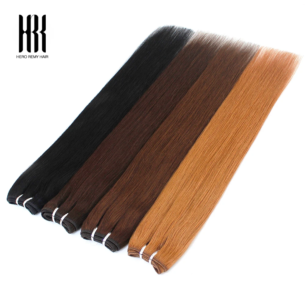 Hero Remy Haar Steil Menselijk haar Weeft Europese Remy Menselijk haarbundels Inslagextensies Natuurlijk haar Highlight 100 g/stk 16-22" - afbeelding 2