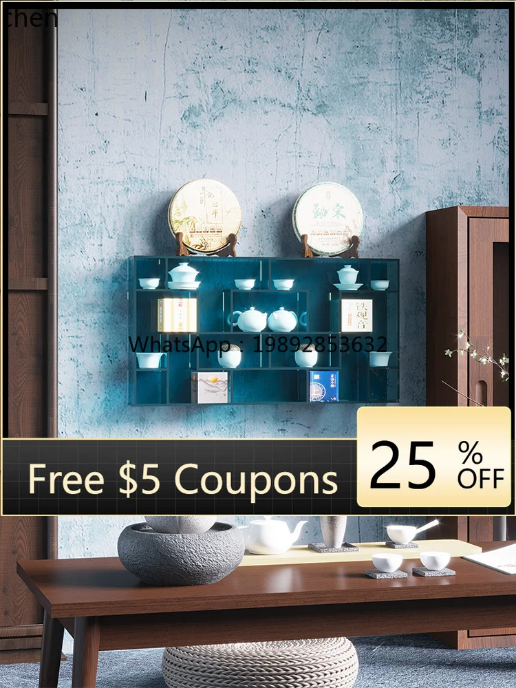 WW   teacup rack wall-mounted Duobao pavilion wall-mounted pendulum acrylic rack