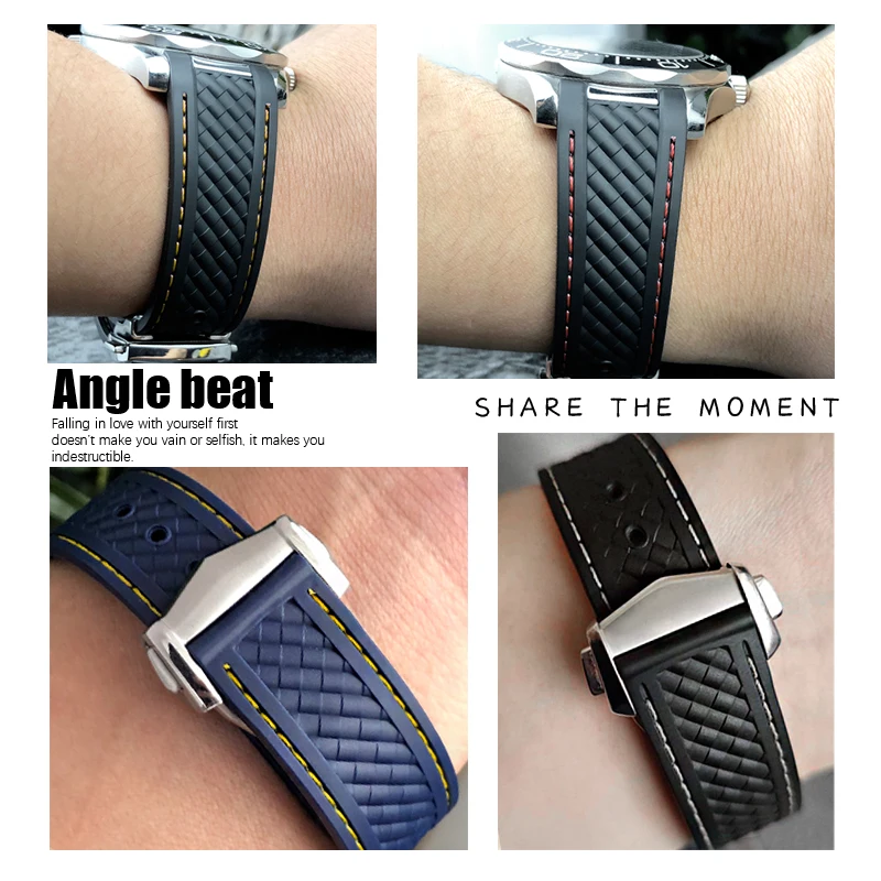 New Natural Rubber Watchband 18mm 19mm 20mm Watch Strap for Omega Aqua Terra 150M AT150 Colorful Silicone Wristband