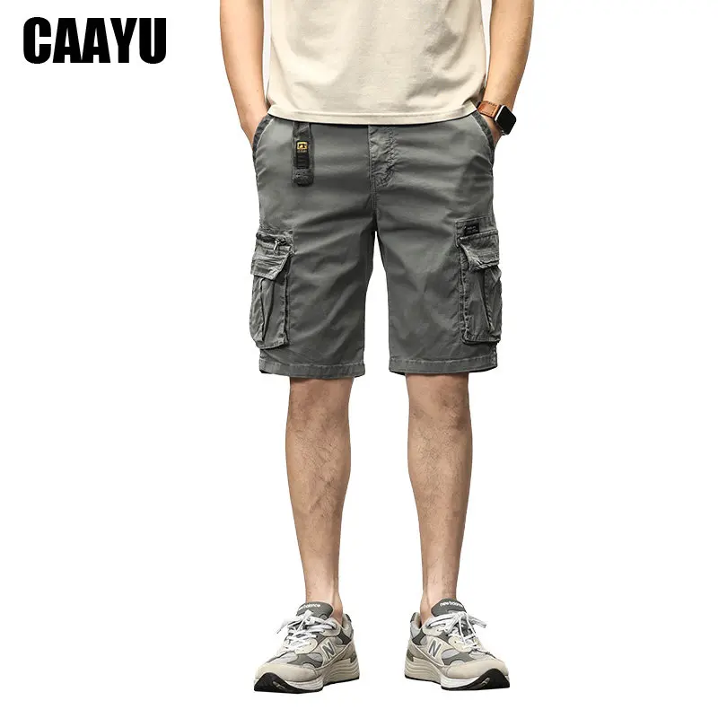 CAAYU Summer Mens Cargo Tactical Short Pants Multi-pocket Shorts uomo Oversize abbigliamento Casual Fashion Jogger Outdoor Khaki Pants