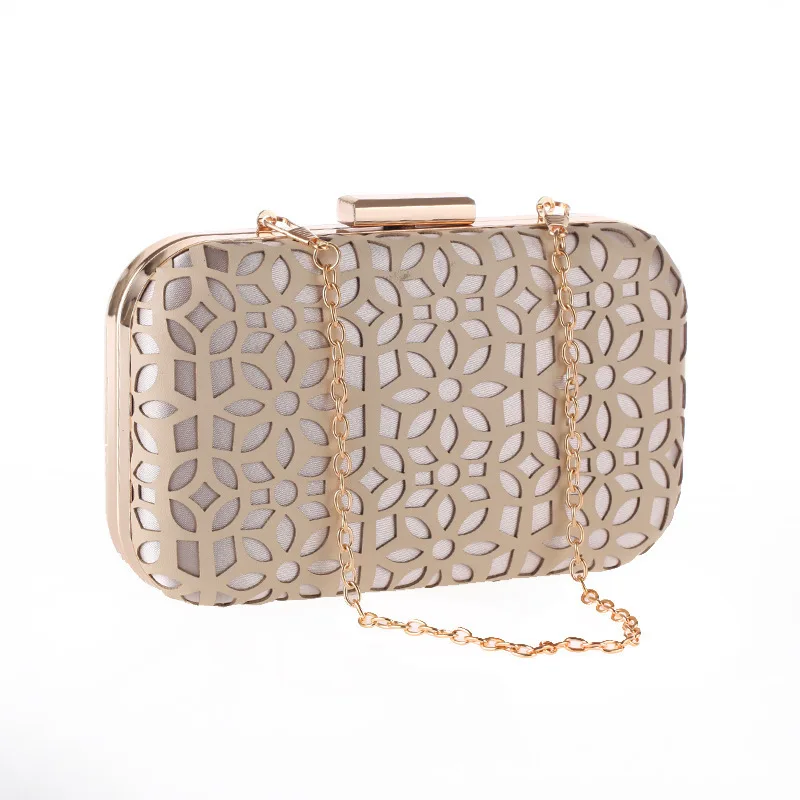 Hollow PU Diamond Dinner Bag Women's Handmade Fashion Party Banquet Evening Small Square Rhinestone Clutch Bag Wallets For Woman