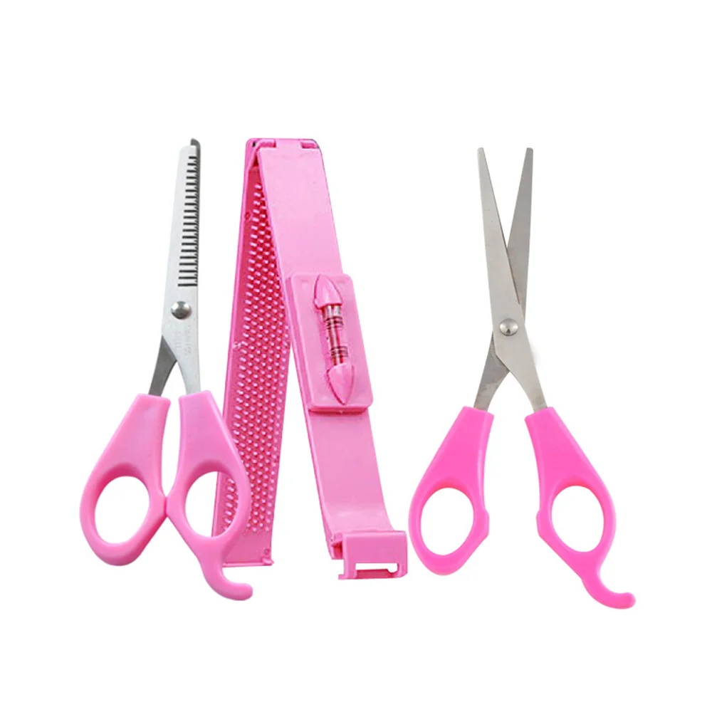 

3Pcs/Set High Quality Pink Bangs Hair Scissors Set Professional Stainless Steel Hair Cutter Thinning Tools Comb Styling Tools