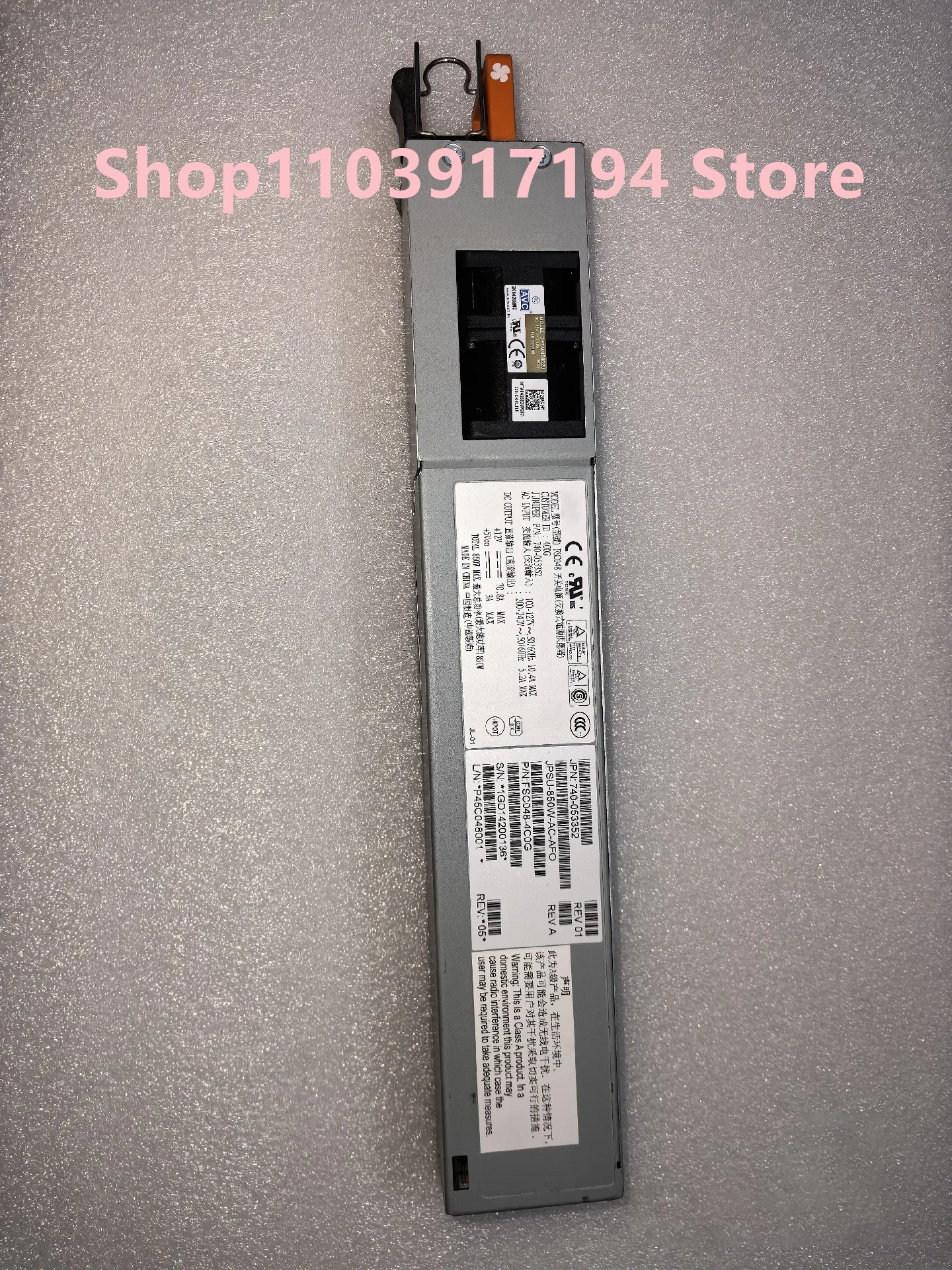 FOR Juniper JPSU-850W-AC-AFO FSB048 ID:4C0G  p/n 740-053352 Power supply