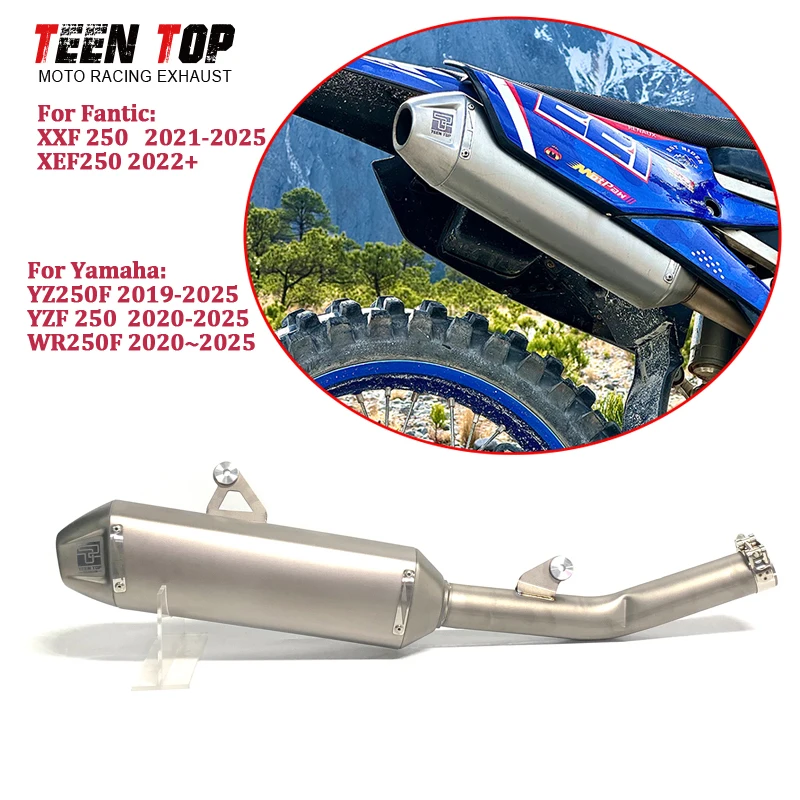 

YZ250F Slip-on Exhaust For Fantic XXF250 XEF250 Exhaust Muffler Ti-Alloy Offroad Bike Exhaust Pipe 48mm Escape Moto Tailpipe