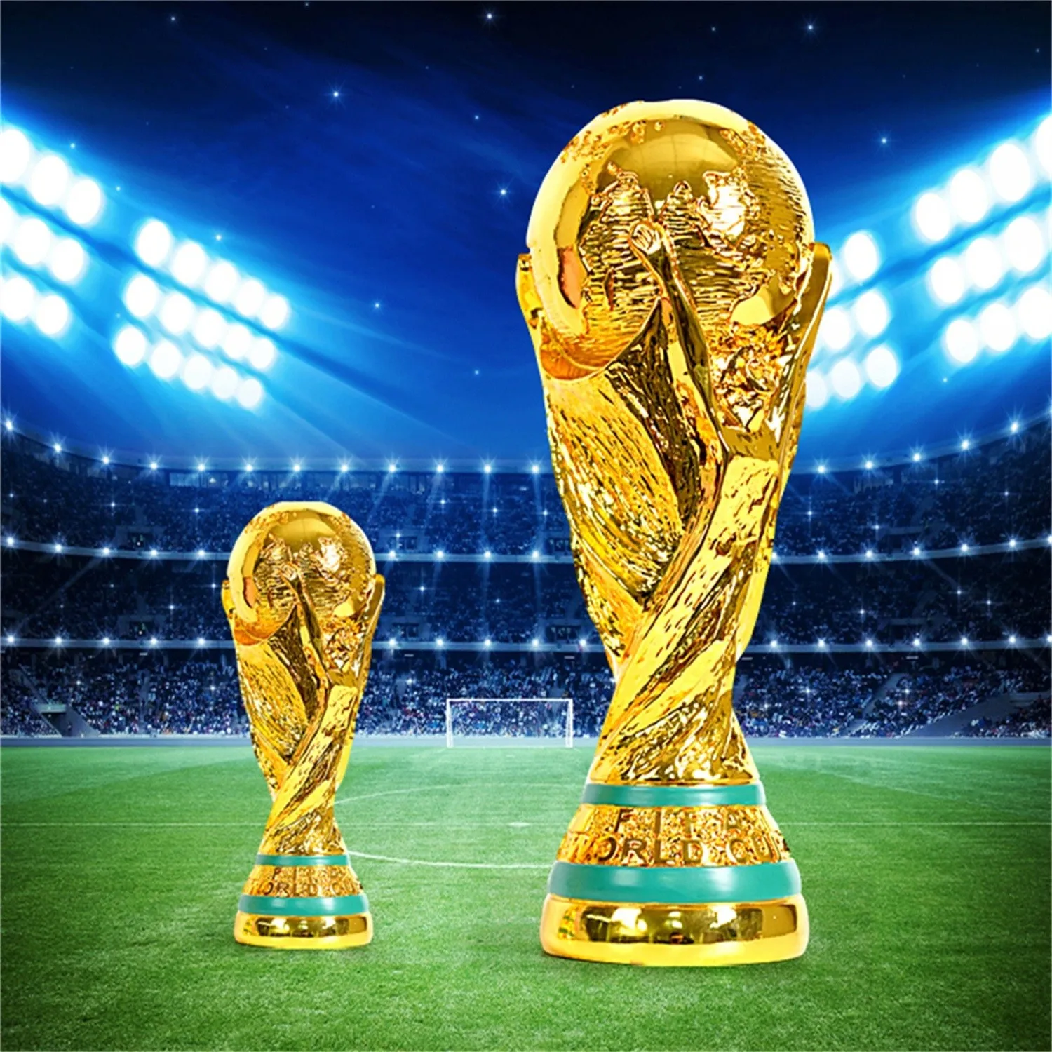 Figuras de trofeo de fútbol de resina dorada, trofeos de fútbol de campeones, adorno de resina, regalo para fanáticos del fútbol, artesanía de decoración para el hogar y la Oficina