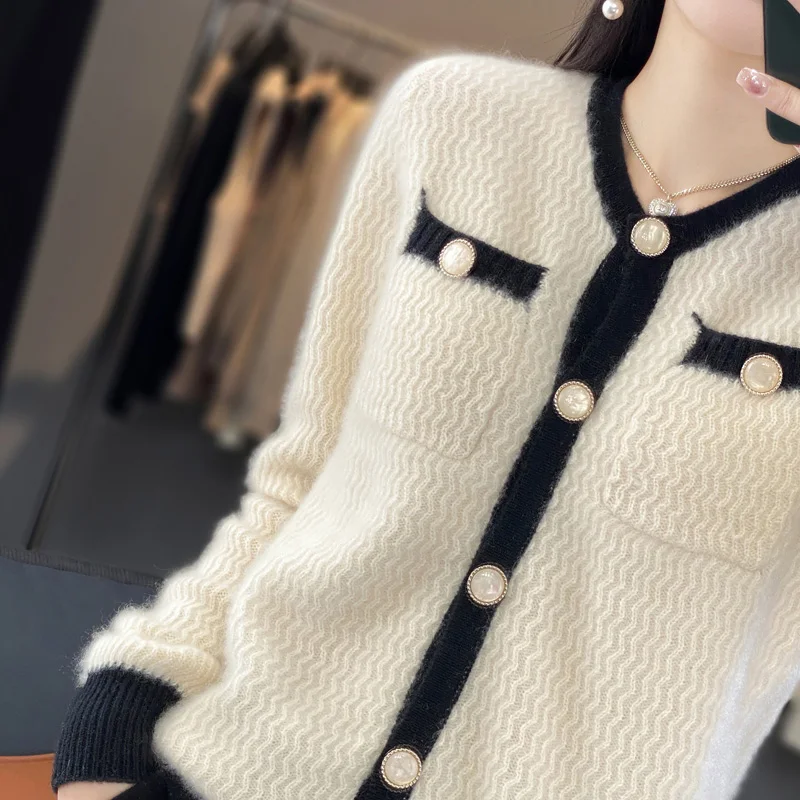 Knitted Cashmere Cardigans Sweaters Women Clothing Knitwears Wool Coat Cardigan Tops Winter Autumn Korean Fashion Jackets Luxury